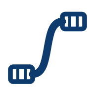 Icône flexible hydraulique : tuyau courbé et embouts sertis
